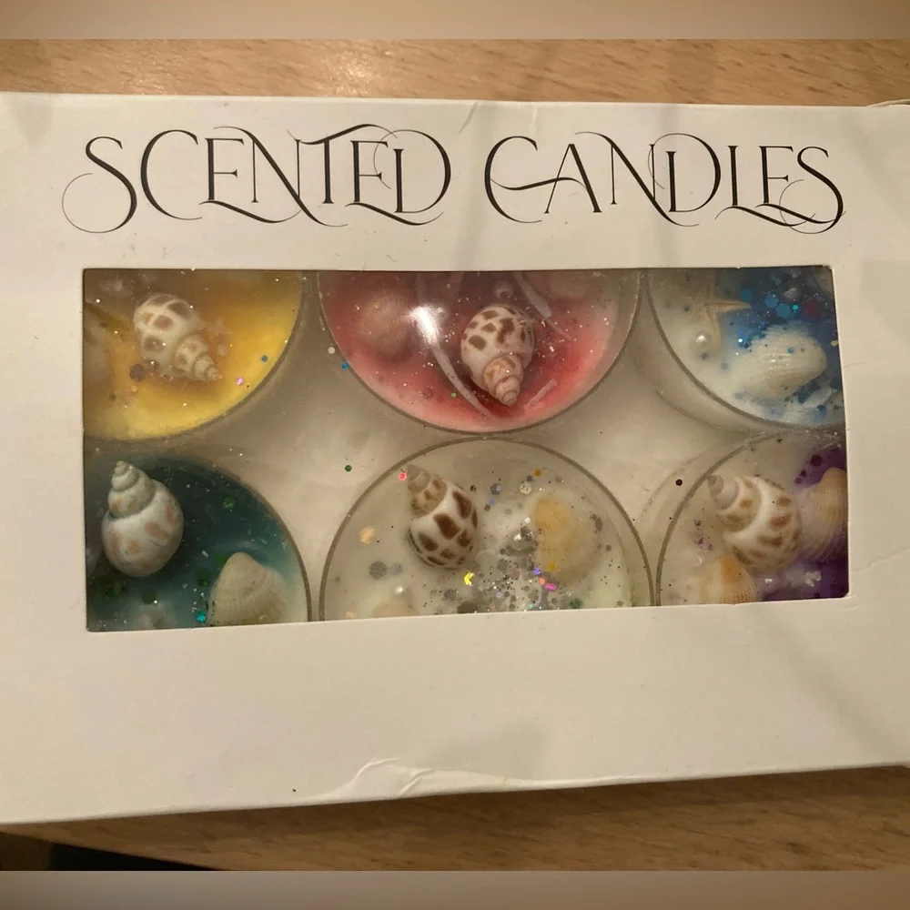 Candles Set 6 - Multicolor  Ocean Breeze Scented